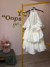 Ninthe Ruffel Jurk - Offwhite